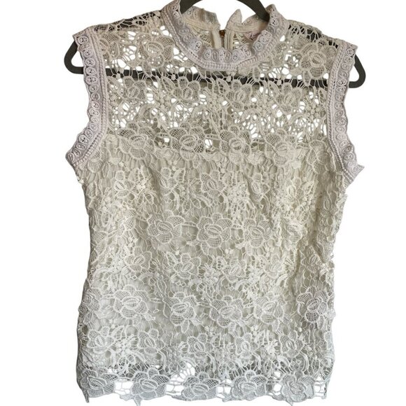 Nanette Lepore Sleeveless Lacy Blouse Top | Size Small - Picture 3 of 9